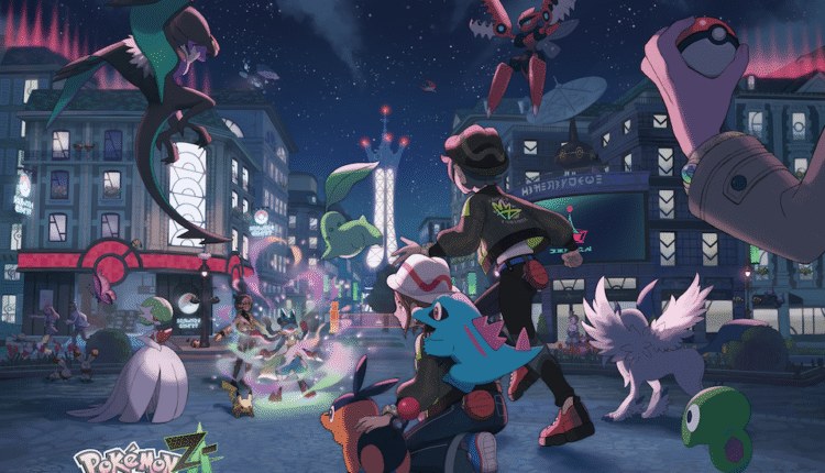 Imagem de divulgação oficial de Pokémon Legends: Z-A para Nintendo Switch 2 com destaque para a nova versão de Lumiose City