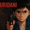 Imagem ilustrada em estilo mangá representando o protagonista de Kaburidani, com atmosfera sombria e tensão emocional em um beco urbano.