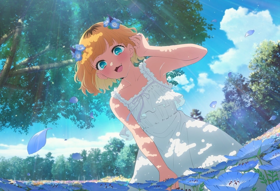 Mem-cho encanta com visual de primavera enquanto Oshi no Ko se prepara para 2026 1 Imagem promocional de primavera com Mem-cho, personagem do anime Oshi no Ko, em um campo florido