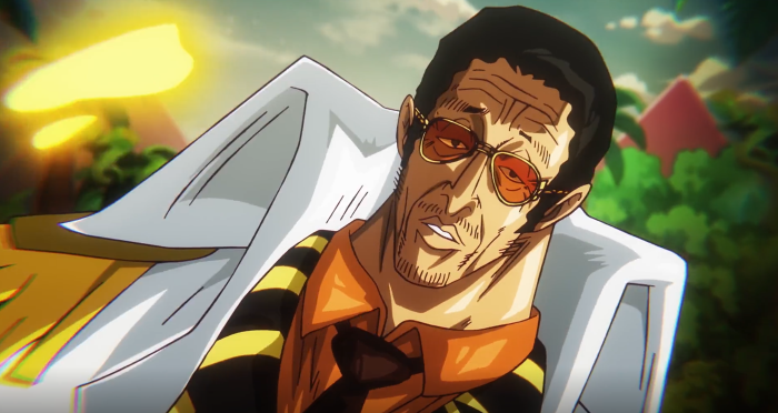 Imagem de destaque do episódio 1126 de One Piece, mostrando o momento crítico do confronto entre Luffy e o almirante Kizaru em Egghead.