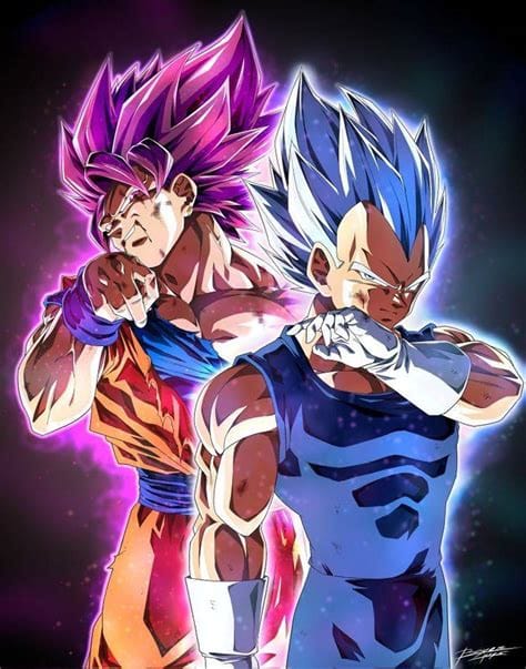 Ilustração de Goku e Vegeta Ultra – estilo Toyotarō